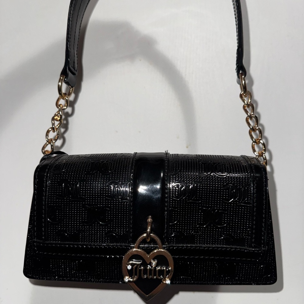Black Handbag with Gold Chain
